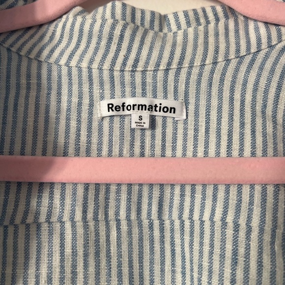 Reformation Blue & White Striped Button-Down - Picture 2 of 3